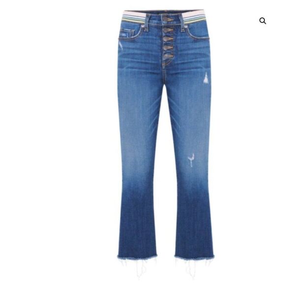 Veronica Beard Women's Carolyn 10" Baby Boot Raw Hem Button Fly Jeans  Size 27 - Picture 1 of 14